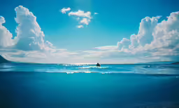 a person in the ocean with a surfboard