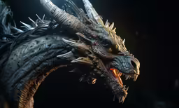 a close - up photo of the head of a dragon