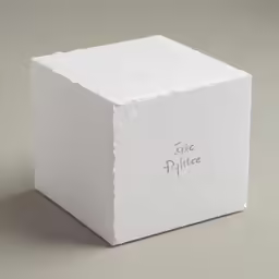a cube that has some kind of paper in it