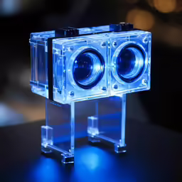 a light up device sitting on top of a table