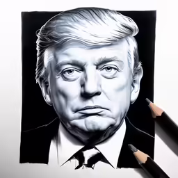 a drawing of donald trump drawn by pencil