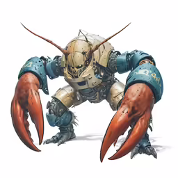 a drawing of a giant robot with horns on