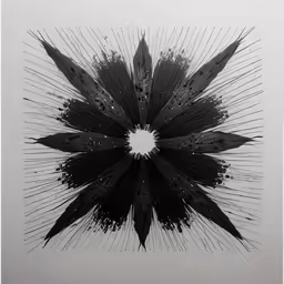 an abstract painting with dots in it