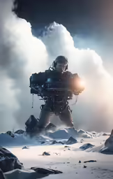 the sci - fi fighter in a futuristic world