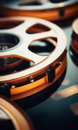 a bunch of different types of reels on a table