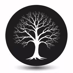 the tree silhouette with no leaves is featured in the image