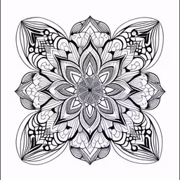 a large floral ornamental pattern, made out of many lines