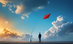 a person flying a kite in the sky