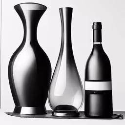 three wine bottles sitting next to one another