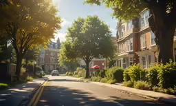 an image of sun shining on the street