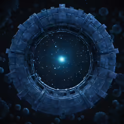 a round window in the center of a space