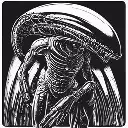 an alien figure standing in a circle with his arm extended