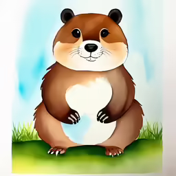 a very cute brown and white animal by itself