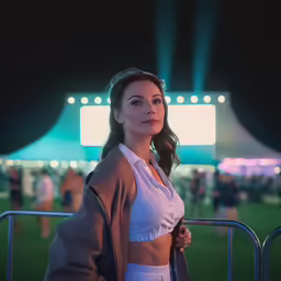 there is a young woman that is standing outside