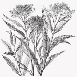 illustration of an ornamental plant with leaves and berries