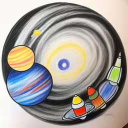 the painting is done in a round style