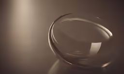 a modern glass sculpture, with light reflection