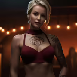 a woman in a red bra wearing a pair of panties