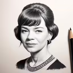 pencil portrait of susan barry by artmagert