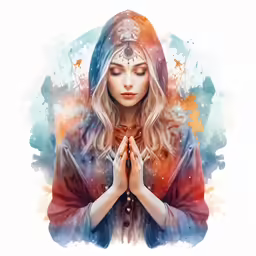 a woman praying with her eyes closed