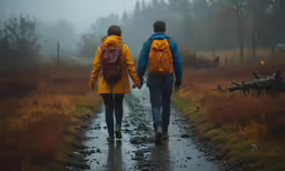 two people walking in the rain together