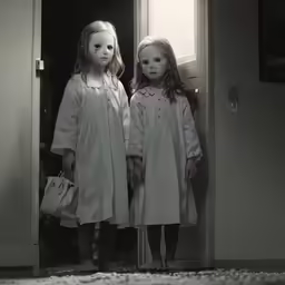 a couple of kids that are standing up