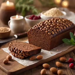 a loaf of nutritious bread is sliced into pieces
