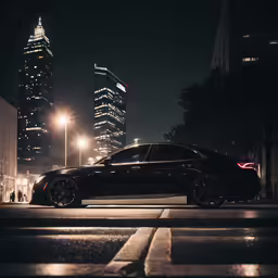 a car on the street at night