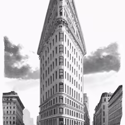 a large building sitting in the middle of a street