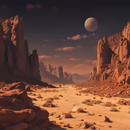 an image of a desert with mountains