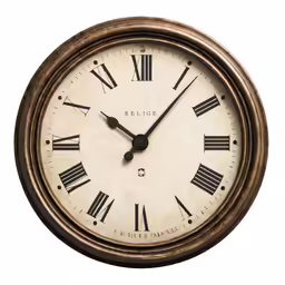 a closeup shot of a clock that is on the wall