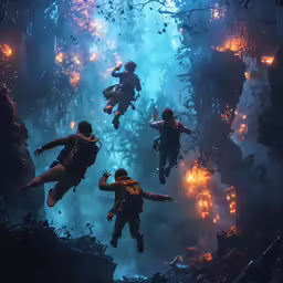 divers are diving in the middle of the underwater land