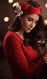 a woman looking down on her cell phone
