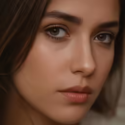 a beautiful young woman with brown hair