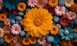 a bunch of colorful flowers all grouped together