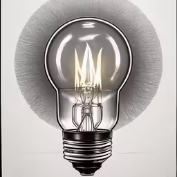 a light bulb is shown with three small candles inside