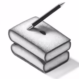 an pencil sits on top of a pile of books