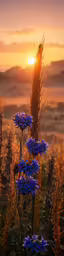 a large field with lots of tall flowers