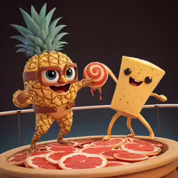 an image of two characters on a tray