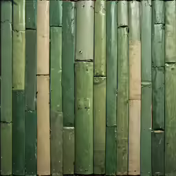 an abstract bamboo wall design using multiple vertical boards