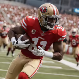 a person running while wearing a helmet