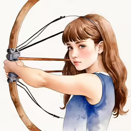 a woman holding onto a handle with a bow