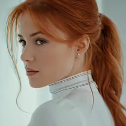 a woman wearing a blouse with an embellished collar