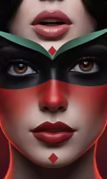 the face of a woman with two different colors