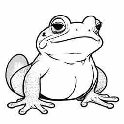 a drawing of a frog that looks like he is sitting