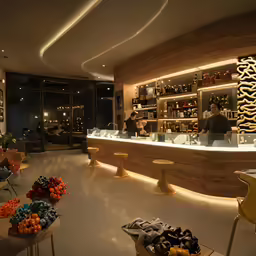 a room with many objects and drinks in it