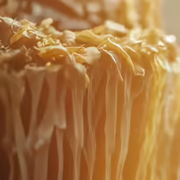 a cake is shown with frosting and crumbs