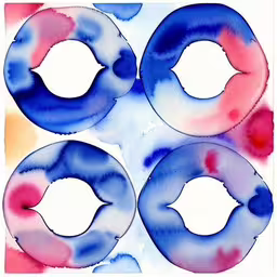the circles have been painted with watercolor