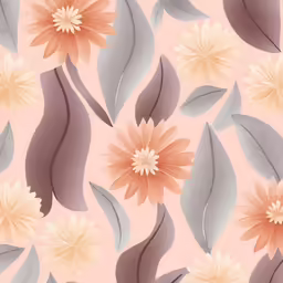 flower with gray leaves in pastel colors