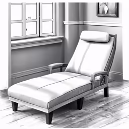 an image of a black and white living room scene
